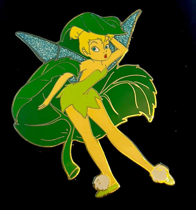 LE 100 JUMBO Disney Auctions Pin TINKER BELL Hiding Under A Leaf