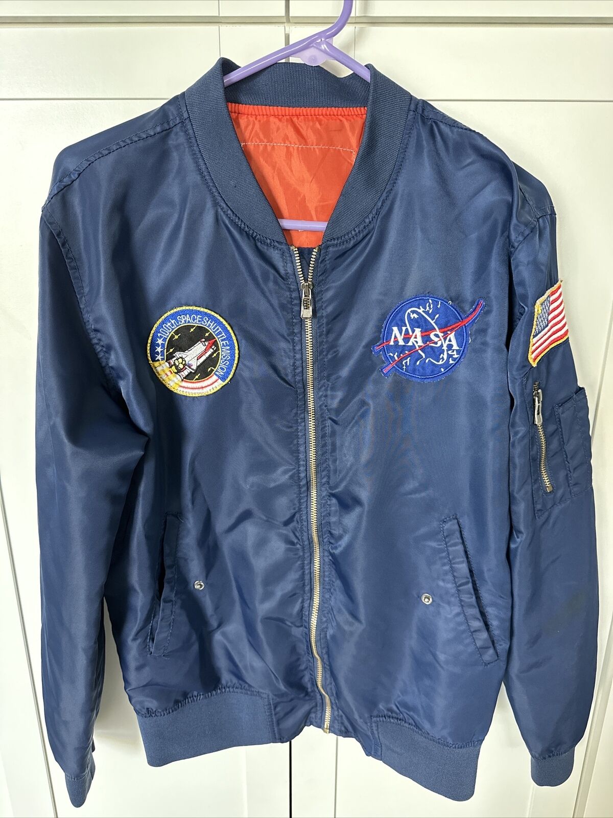 NASA 100th Space Shuttle Mission Full Zip Windbreaker/jacket Lg/XL Read