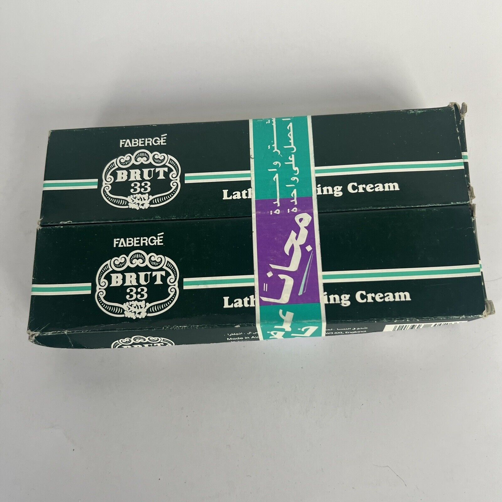 2X Vintage 80s 90s Brut 33 Shaving Cream W/ Box 100ml Made In Austria