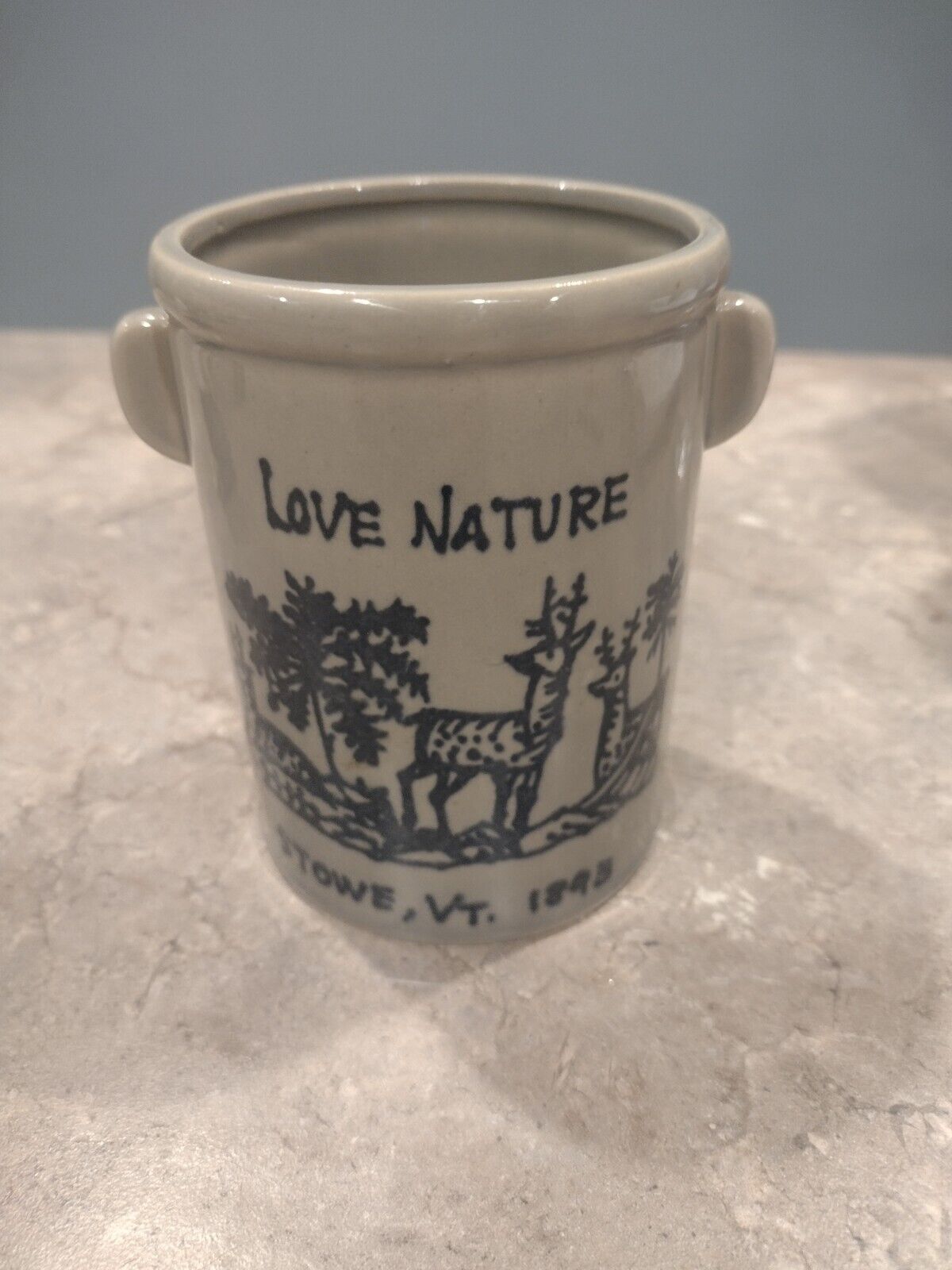 Small Crock Stowe VT 1893. Love Nature