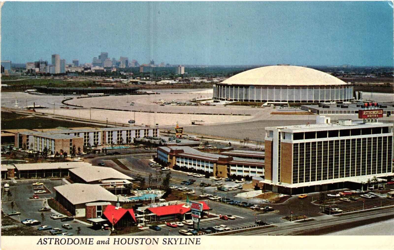 Vintage Postcard- AW2. ASTRODOME HOUSTON SKYLINE. UnPost 1960