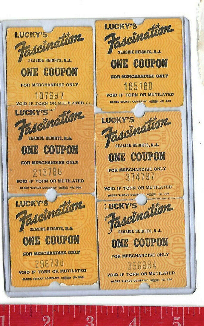 Vintage Lot Lucky\'s Fascination Coupons Seaside Heights New Jersey