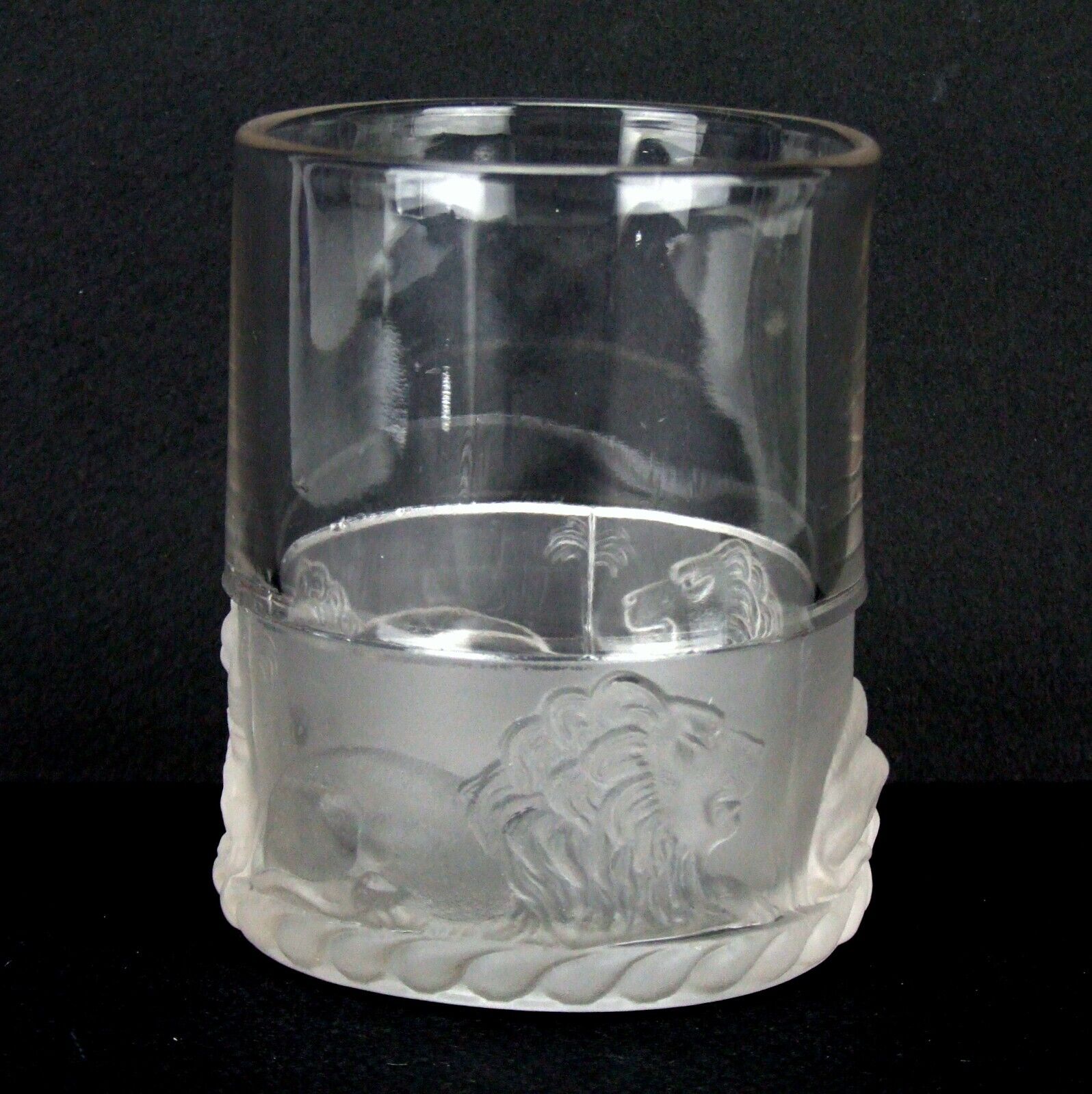 EAPG Gillinder Sons Frosted Lion Glass Marmelade no Lid 1870s GS16