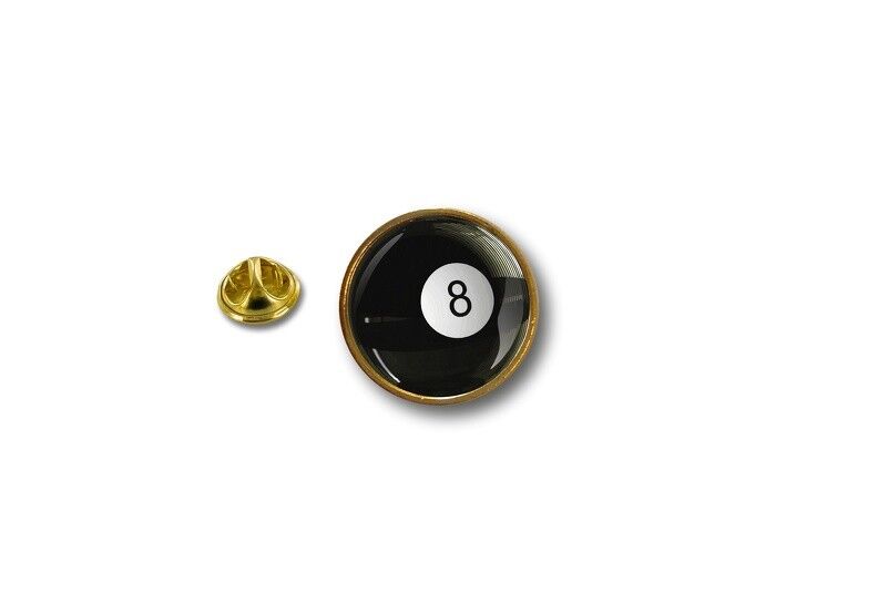 pins pin\'s flag badge metal lapel hat button 8 ball snooker pool billard black