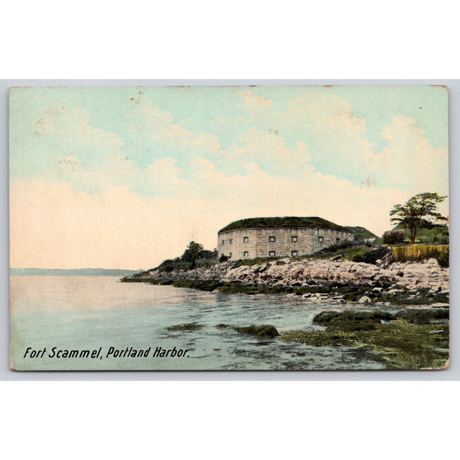 Postcard ME Portland Harbor Fort Scammel