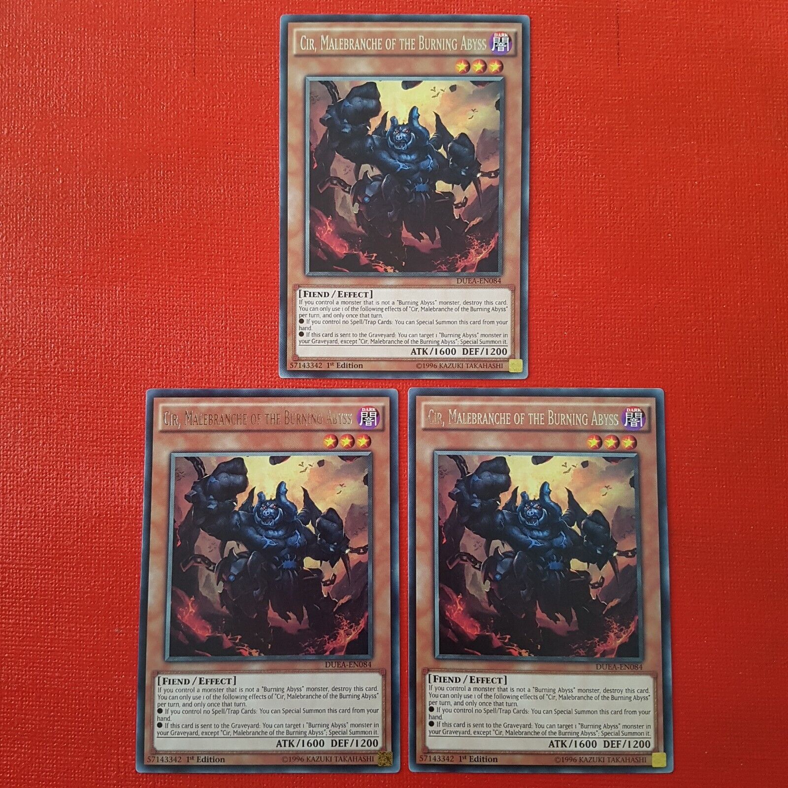 Yugioh Cir, Malebranche Of The Burning Abyss DUEA-EN084 1st Edition Playset
