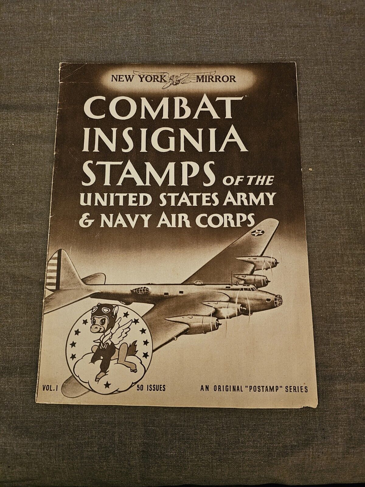 WWII - 1942 Combat Insignia Stamps US Army & Navy Air Corps Booklet Postamp 