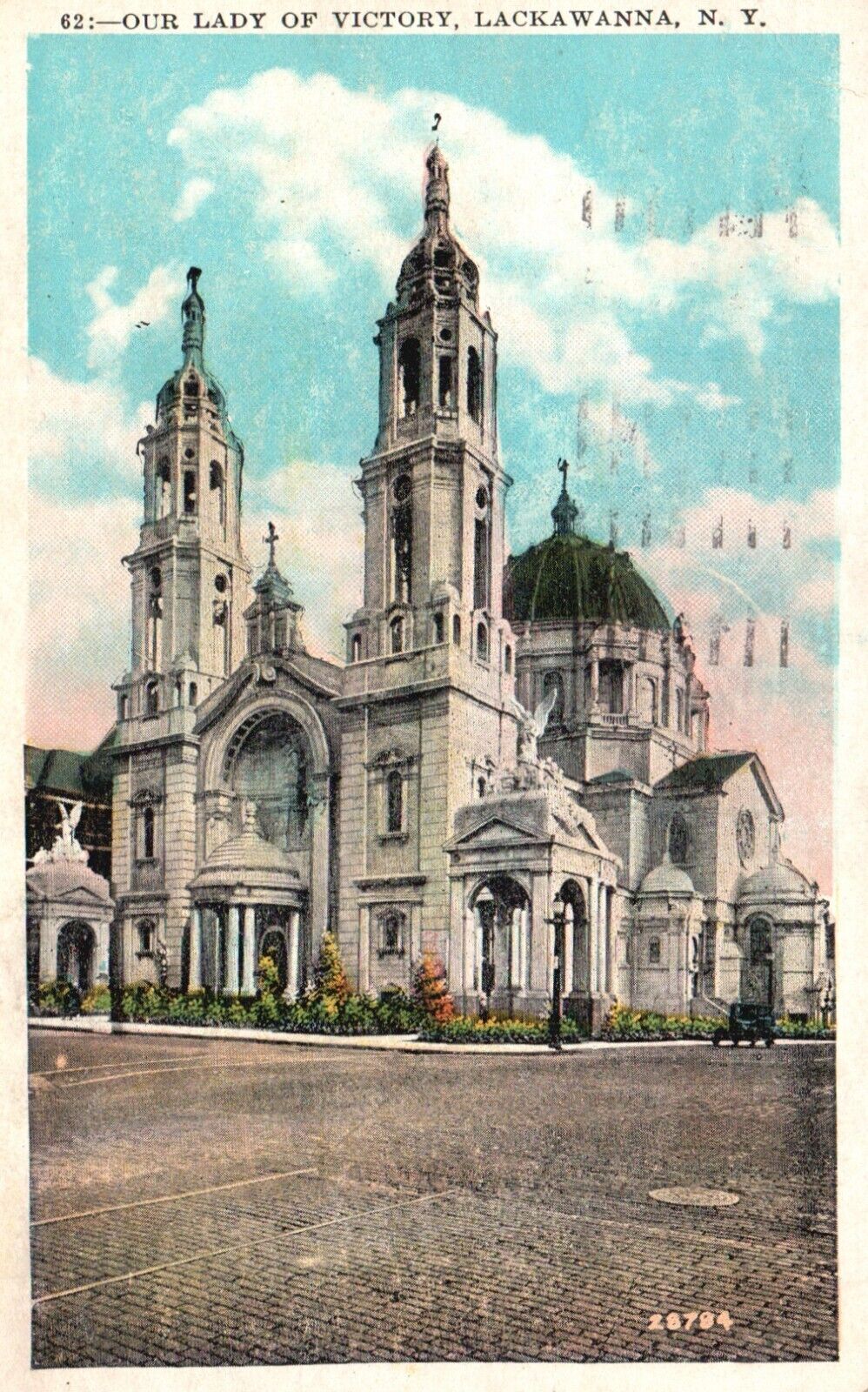 Postcard NY Lackawanna Our Lady of Victory 1928 White Border Vintage PC J1229