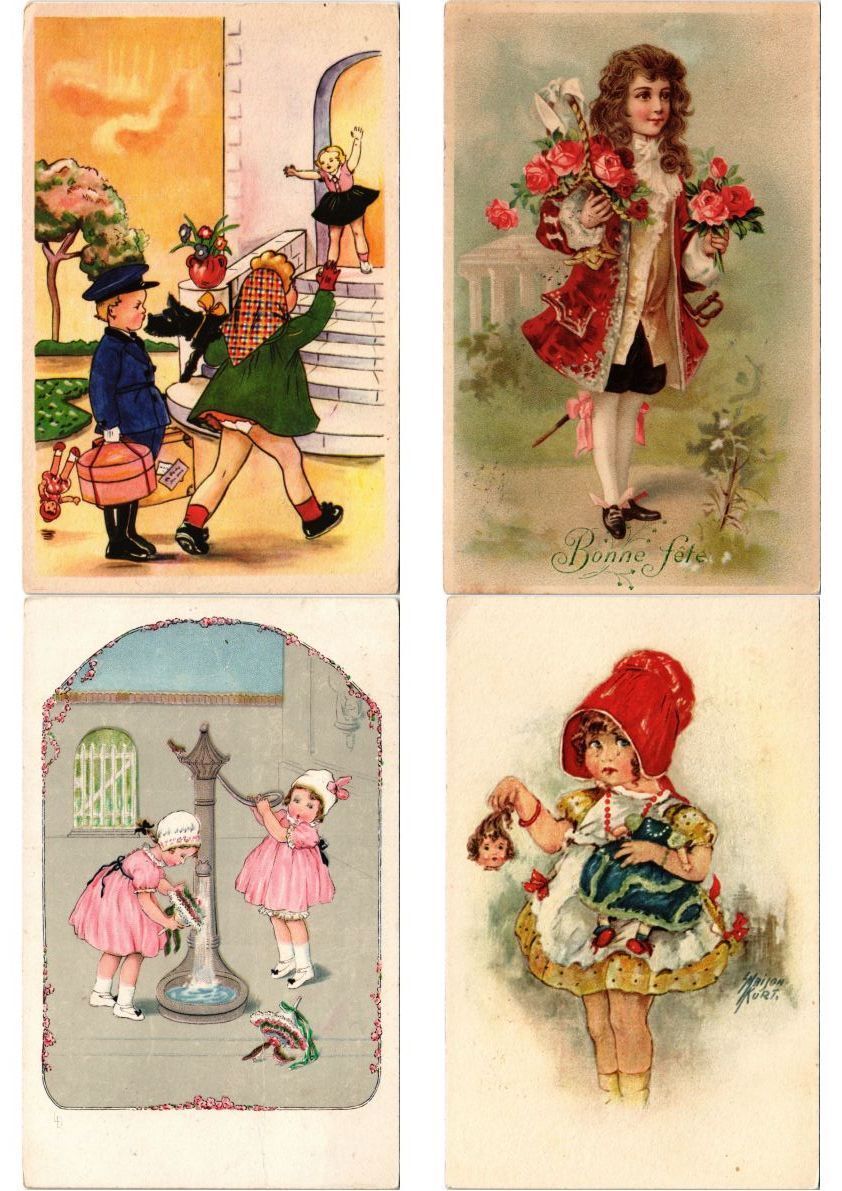 CHILDREN FANTASY Mostly ARTIST SIGNED 100 Vintage Postcards (PART 7.) (L5521)