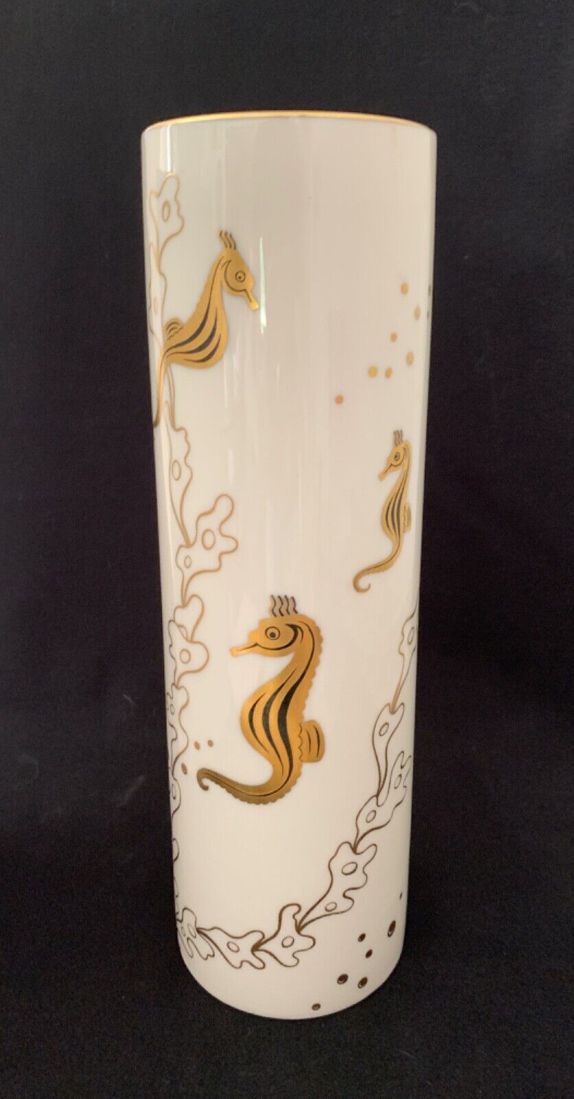 Lenox Seahorse Cylinder Vase 11\