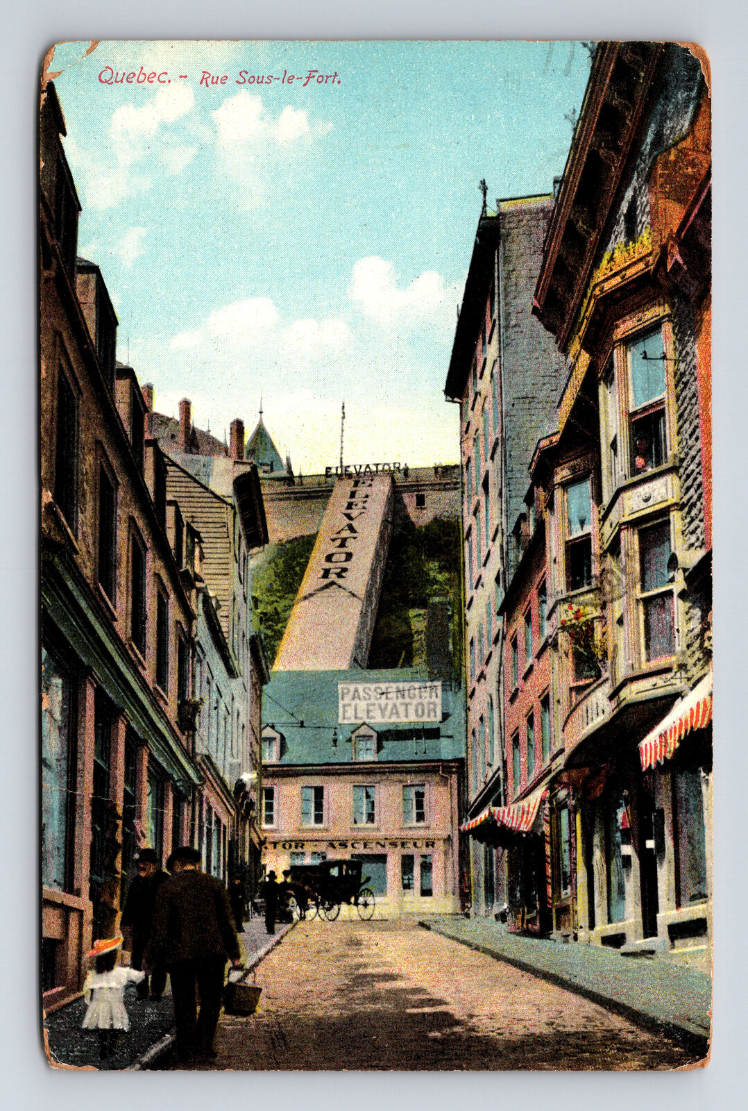 c1911 Rou Sous-le-Fort Elevator Quebec Canada IPCC Postcard