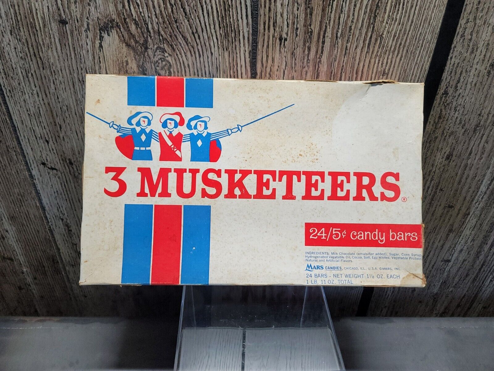 1955 3 Musketeers Candy Bar Box Vintage Candy Advertising Box