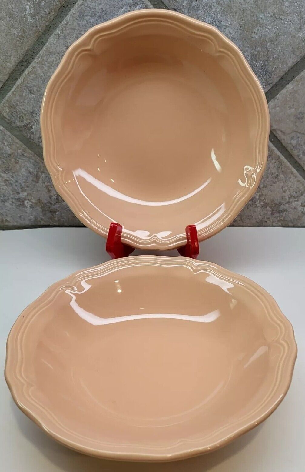 Set of 2 Vintage Nikko APRICOT Soup Bowls 6 3/4\