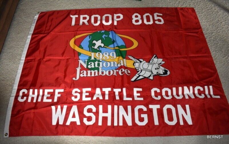 BOY SCOUT 1989 JAMBOREE TROOP FLAG - CHIEF SEATTLE COUNCIL