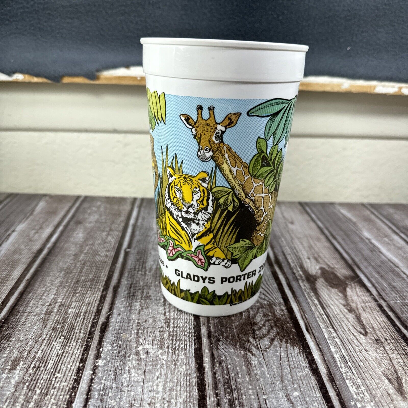 Vintage Gladys Porter Zoo Brownsville Texas Cup Plastic
