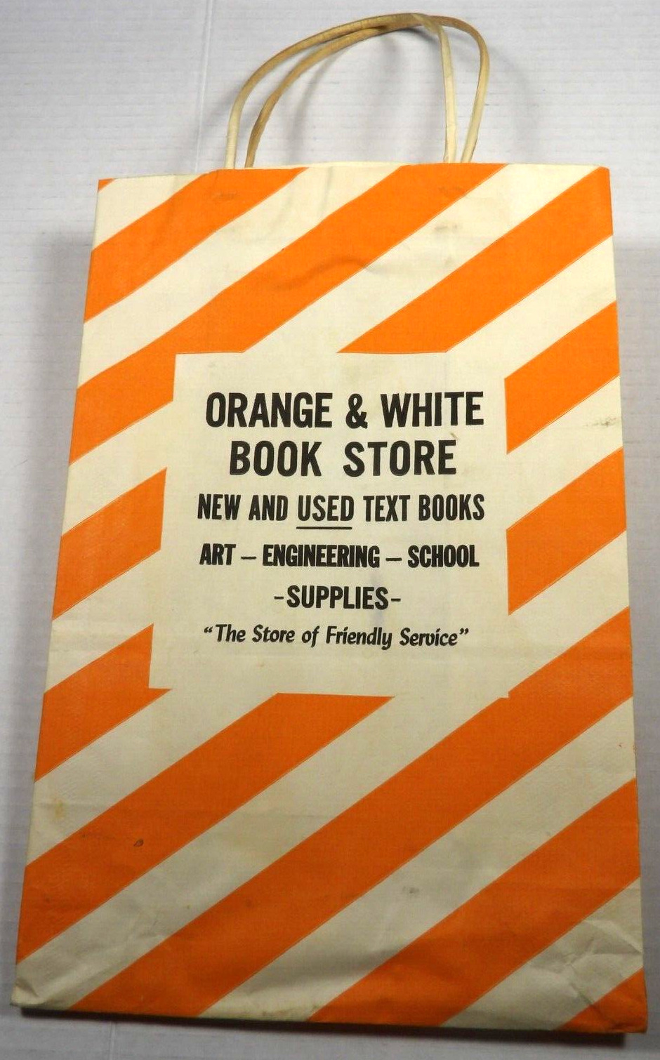 Vtg 1960\'S University of Tennessee Volunteers Orange & White Bookstore Paper Bag