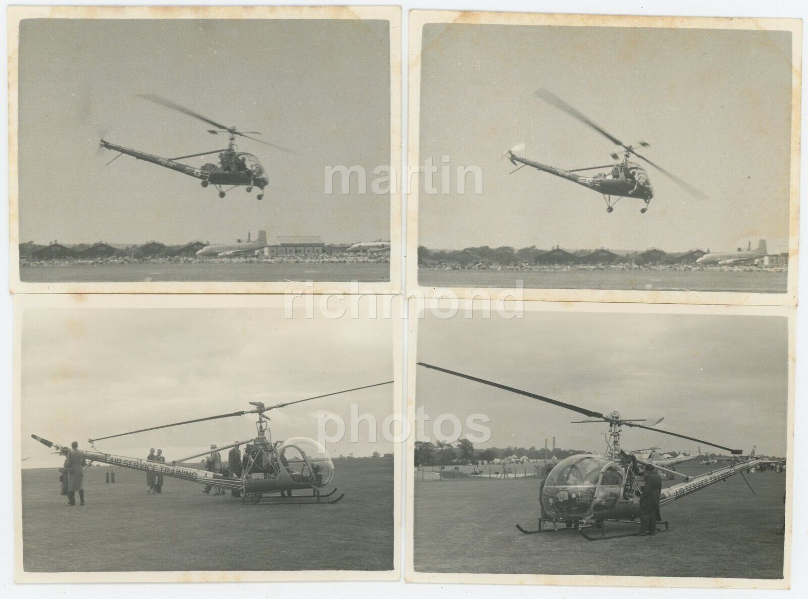 Hiller  HTE-2 & UH-12C Helicopter Lot of 4 Photos, CX006