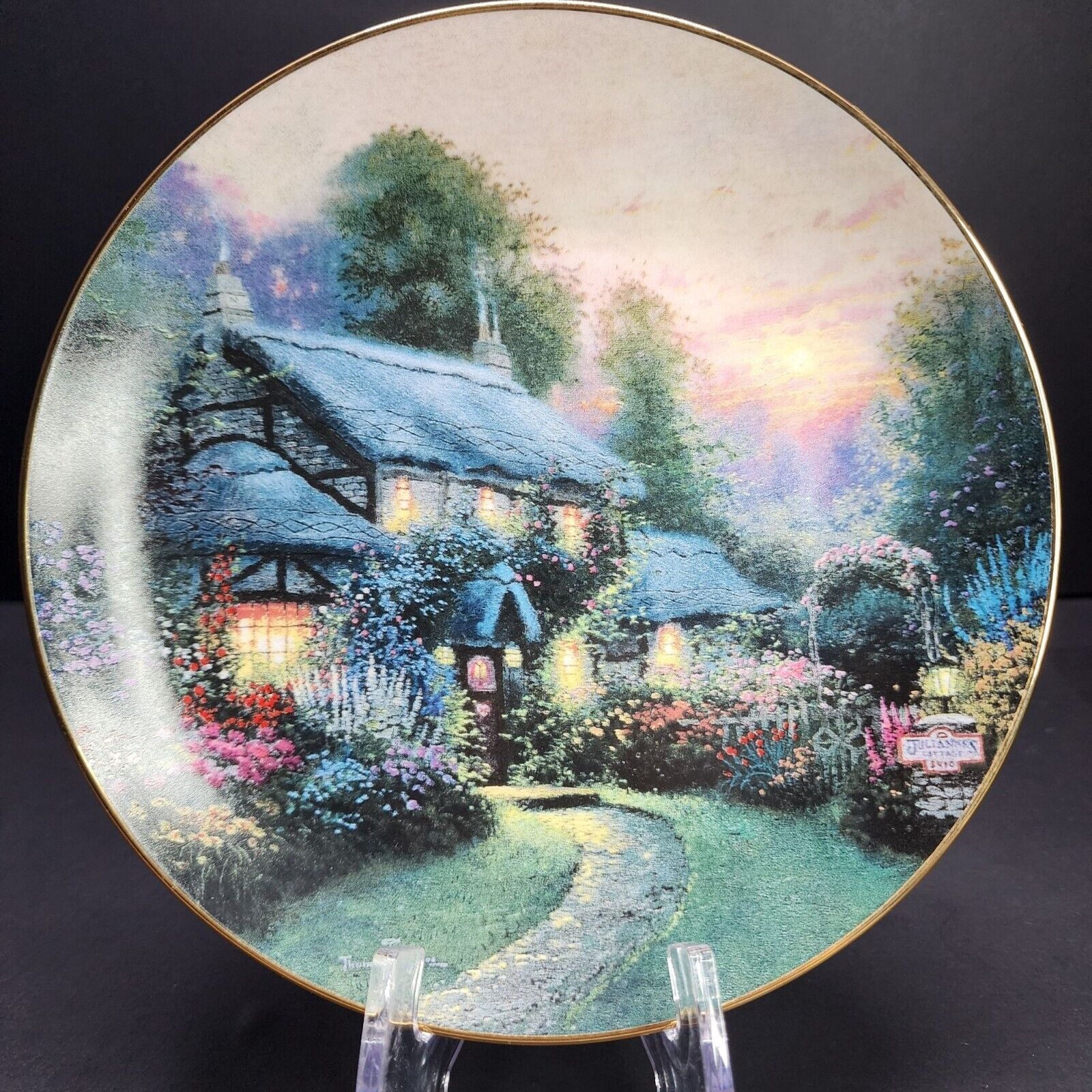 Julianne\'s Cottage Collectors Plate by Tomas Kinkade Enchanted Cottages 1854