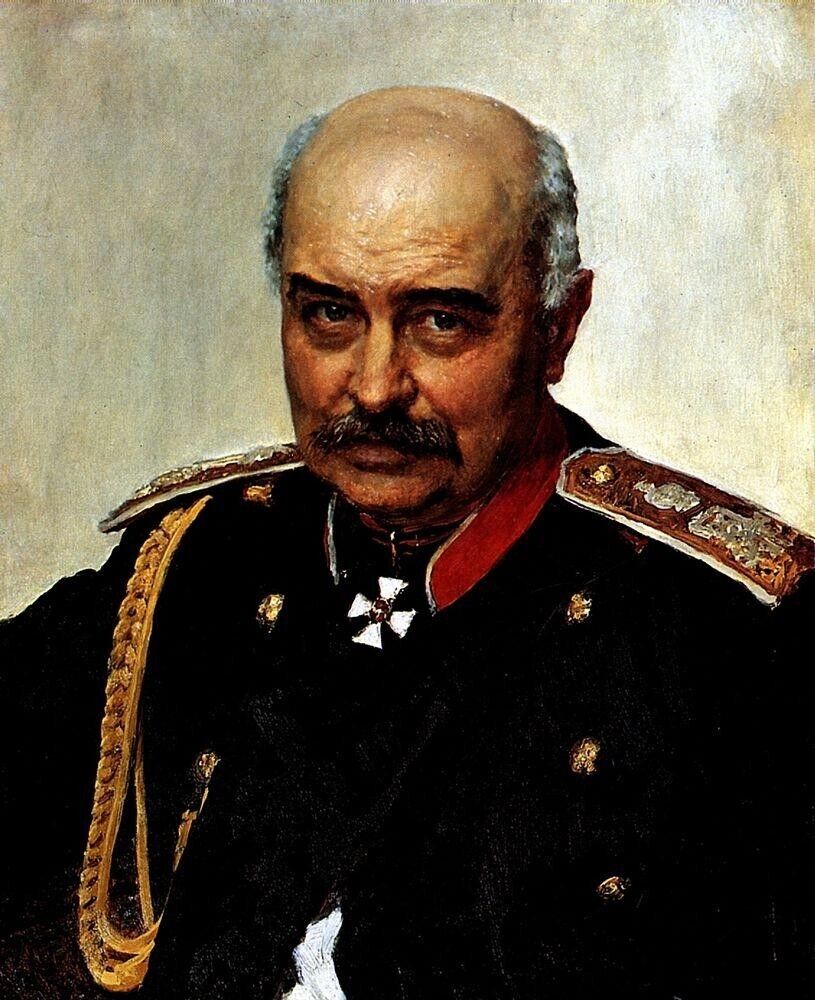 Oil painting Portrait-of-general-and-statesman-Mikhail-Ivanovich-Dragomirov-Ilia