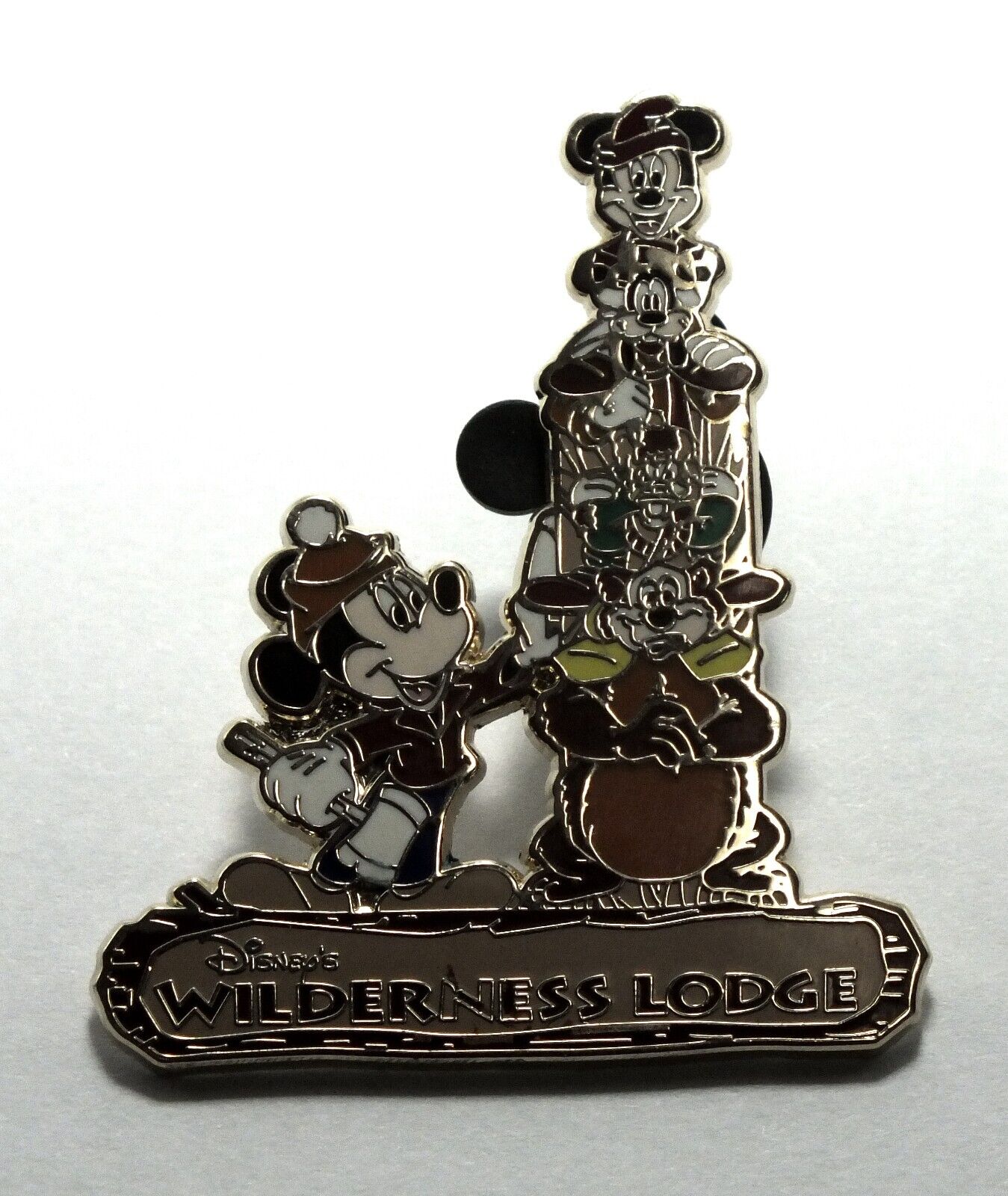 Disney Pin Trading Wilderness Lodge Totem Pole Mickey Mouse Carving Totem Pole