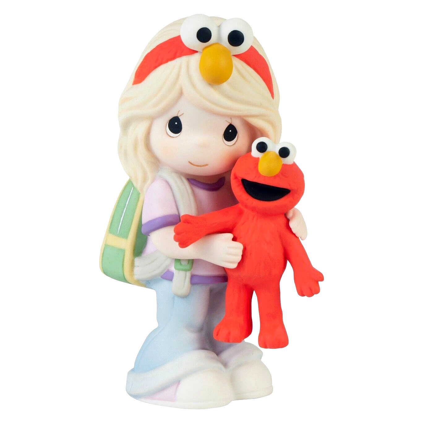 ✿ New PRECIOUS MOMENTS Sesame Street Figurine ELMO Puppet Girl Fan Backpack