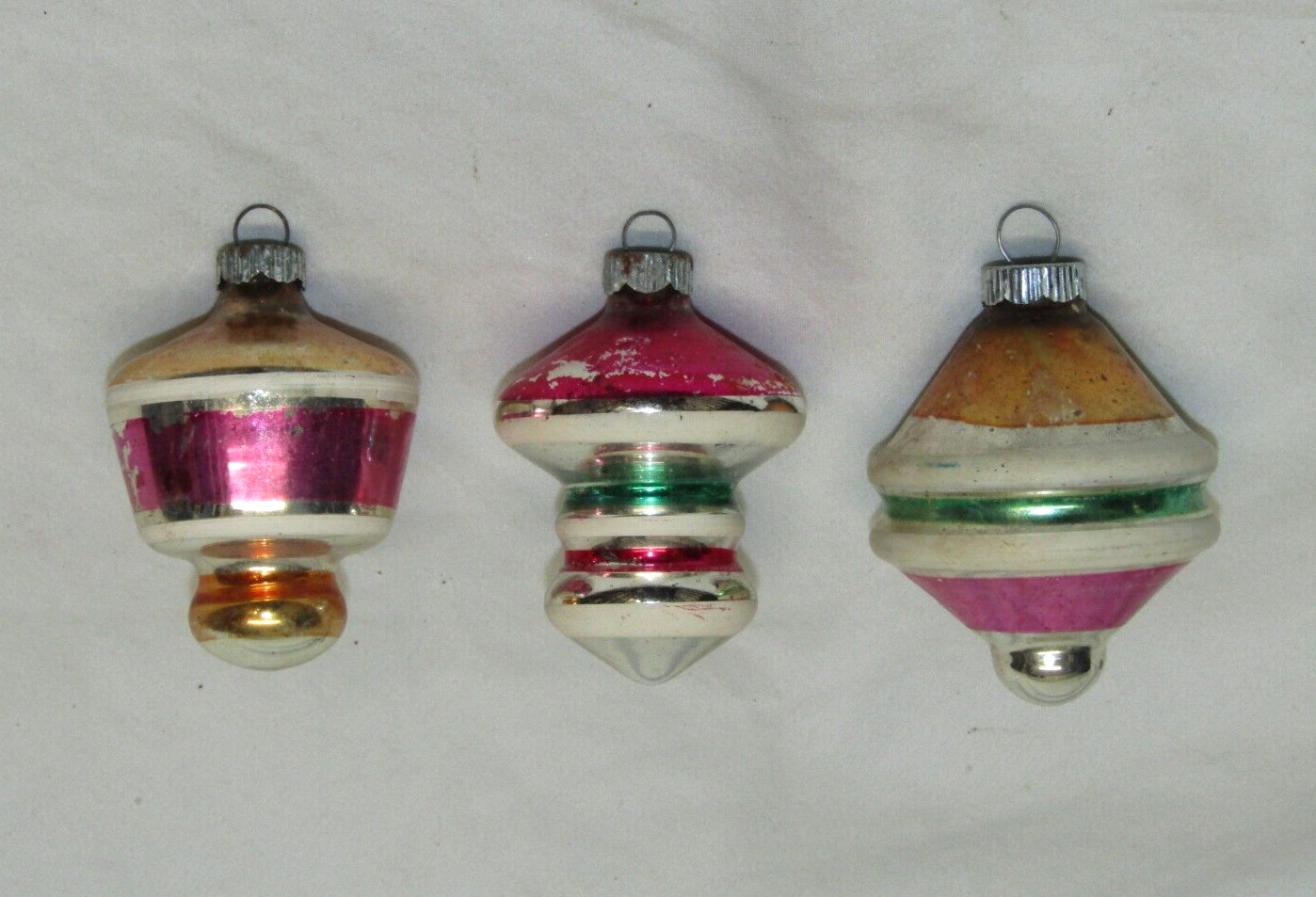 USA Antique Glass Shiny Brite UFO Lantern Christmas Ornament Vintage 1950\'s