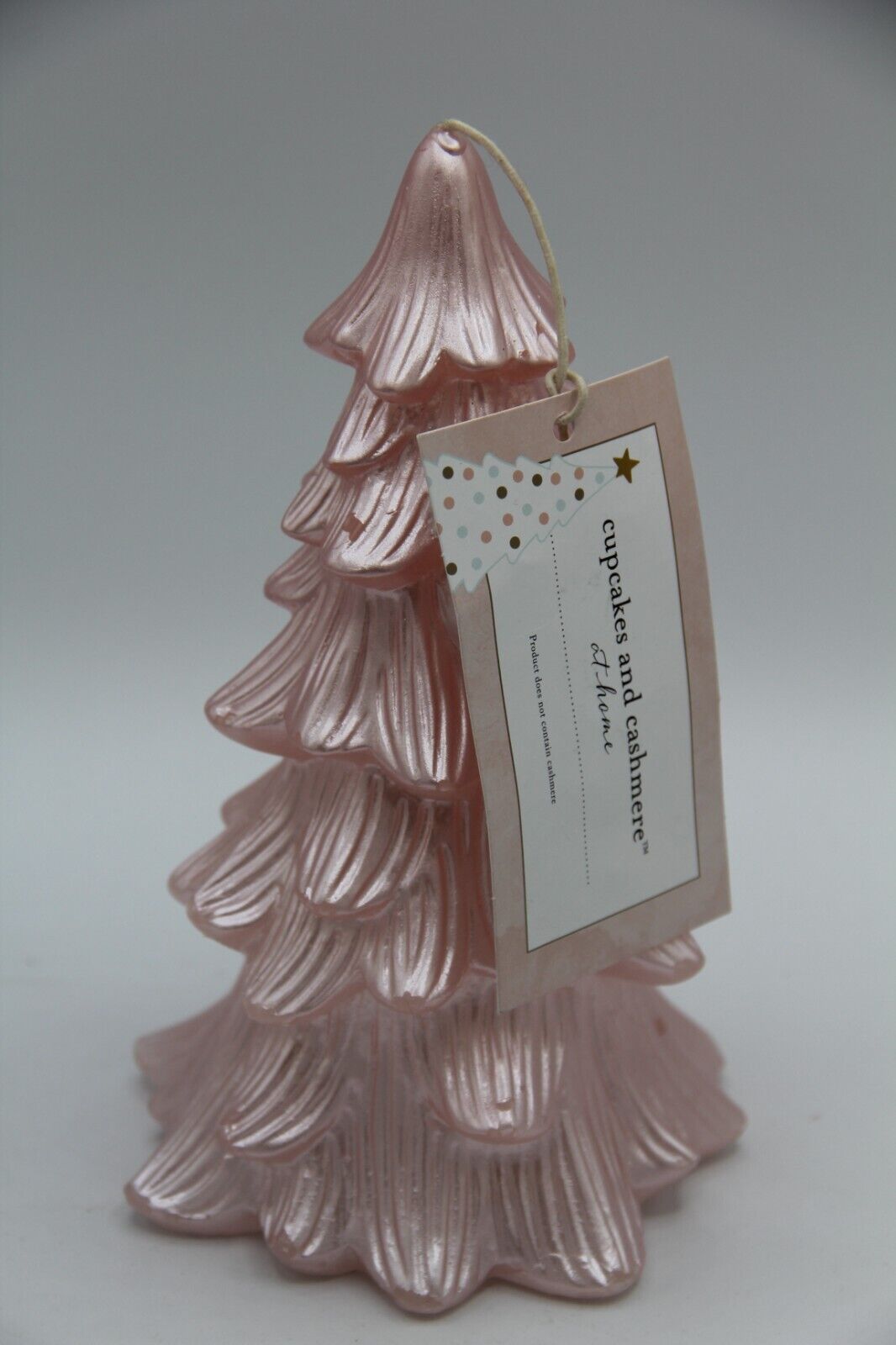 Cupcakes and Cashmere Pink Christmas Tree Candle Pearl Pink