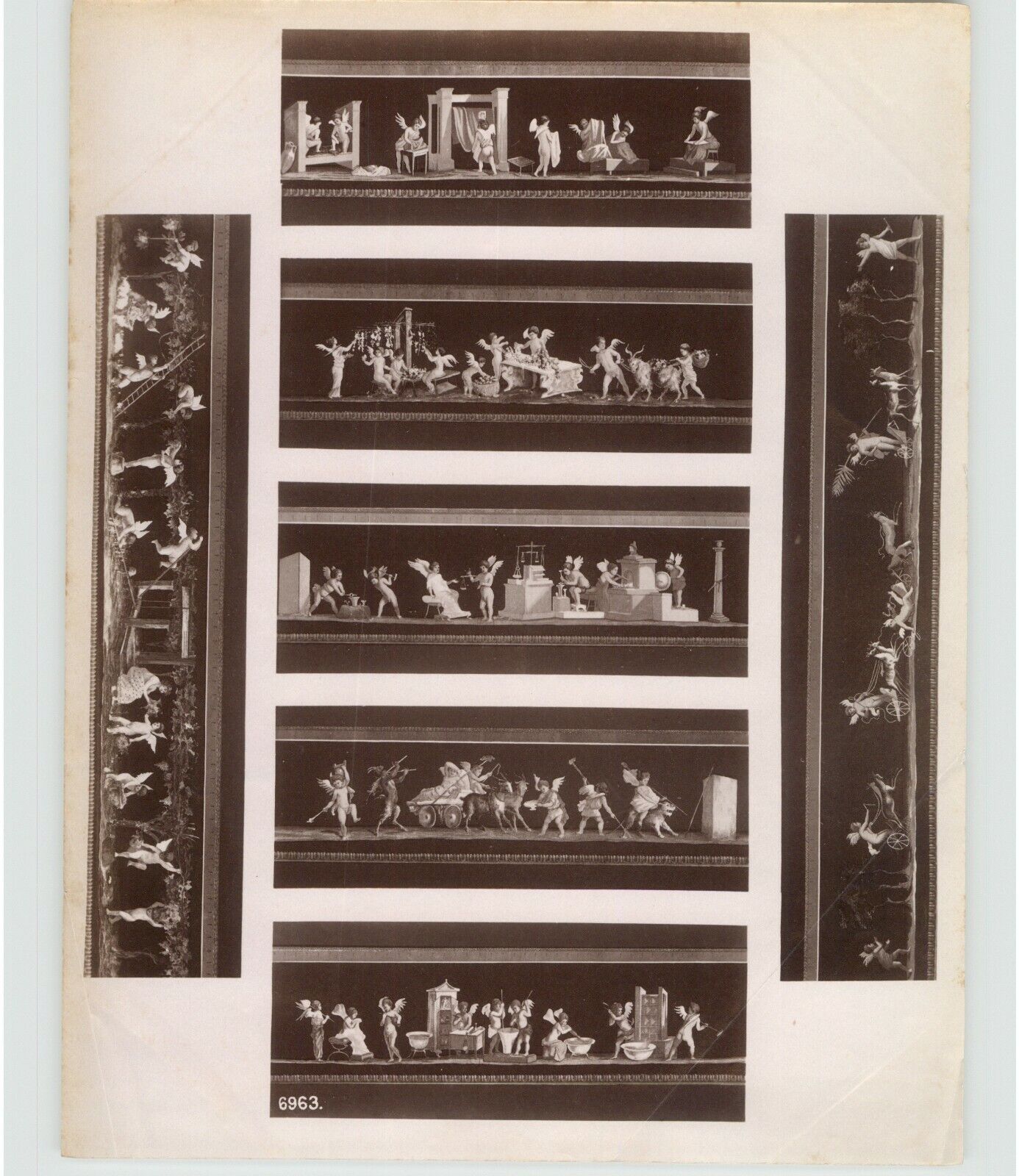 TABLEAU Of CHERUBS & MYTHOLOGICAL Creatures Classical Art 1930s Press Photo