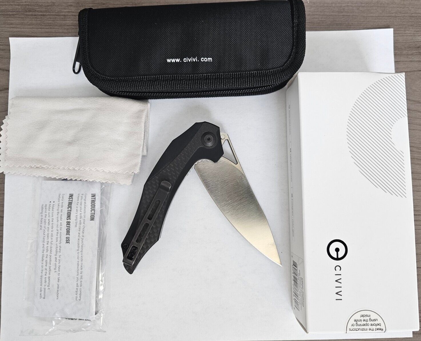 New CIVIVI Isham Plethiros Flipper Knife Carbon Fiber /G10 (3.45\