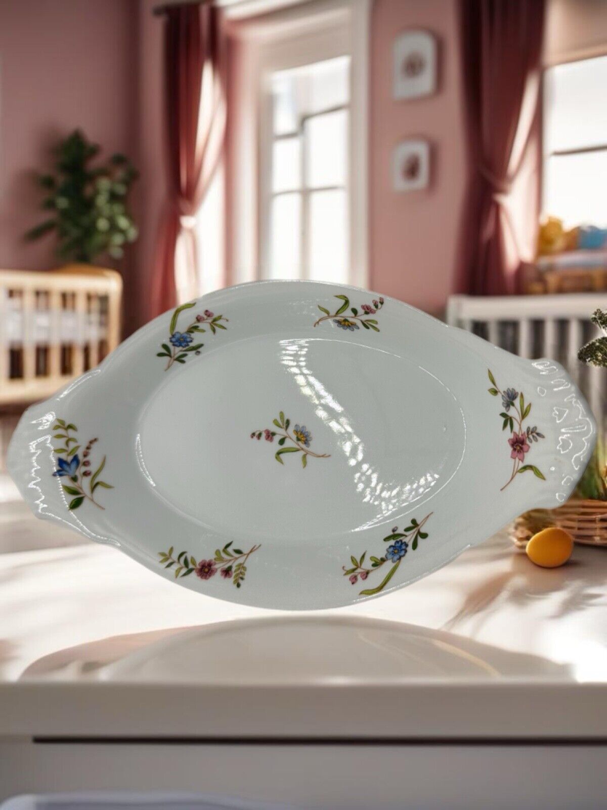 B.I.A  Hand Decorated Oval Baking Dish Frieda Collection
