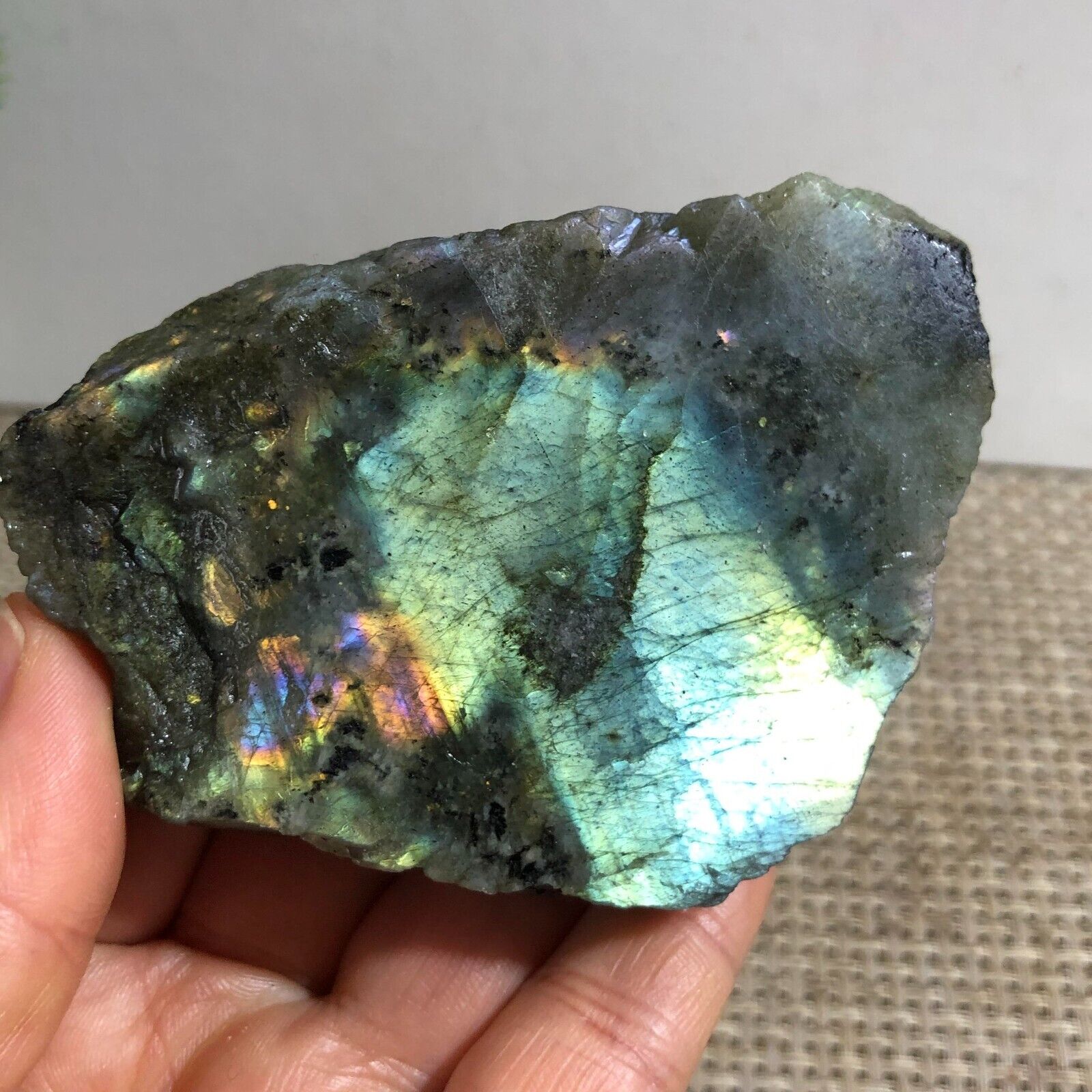 140g Top Best Labradorite Crystal Stone Natural Rough Mineral Specimen  c0115