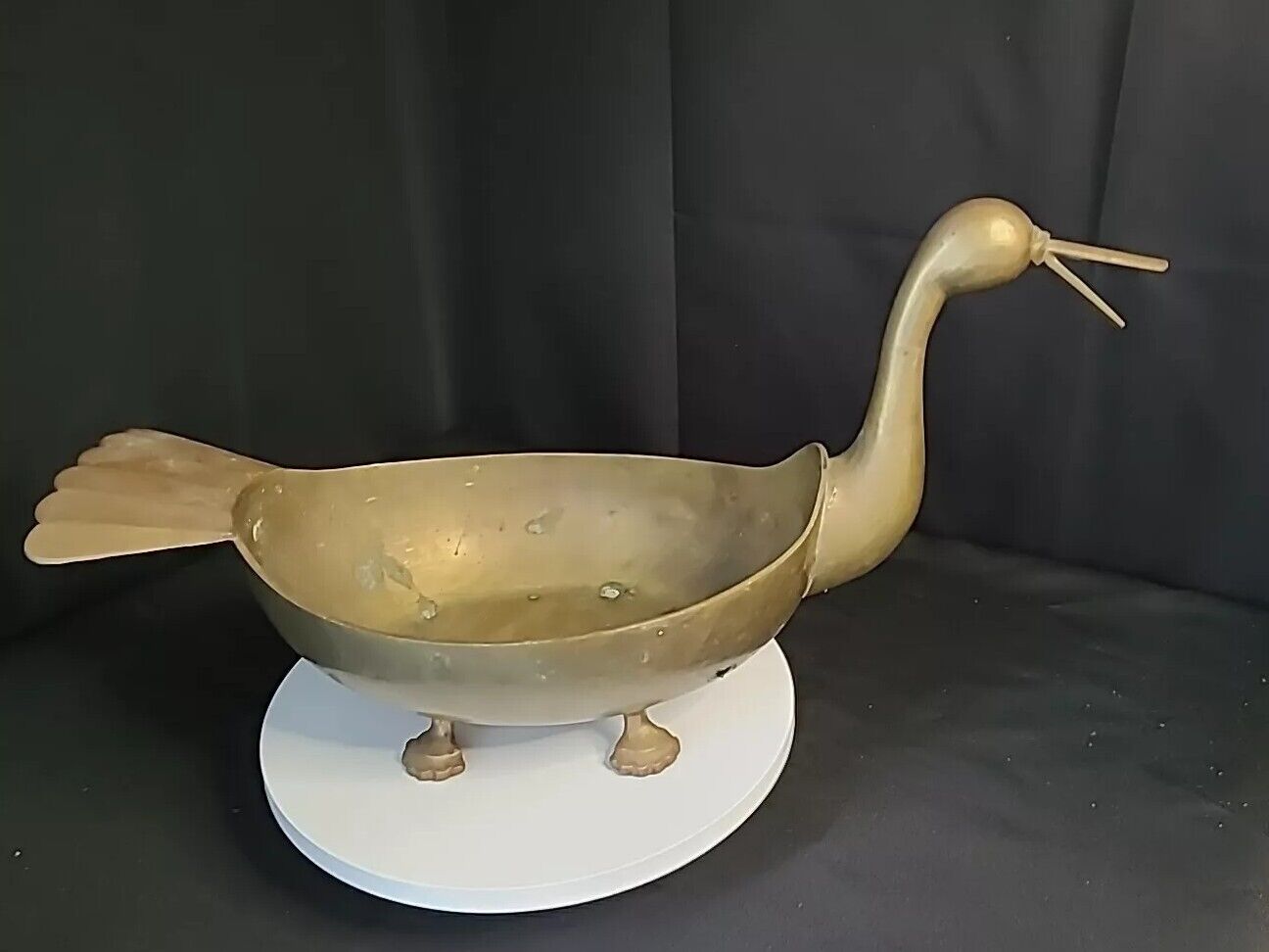 Vintage 4 Footed Bird Duck Goose Planter or Trinket Bowl 16\