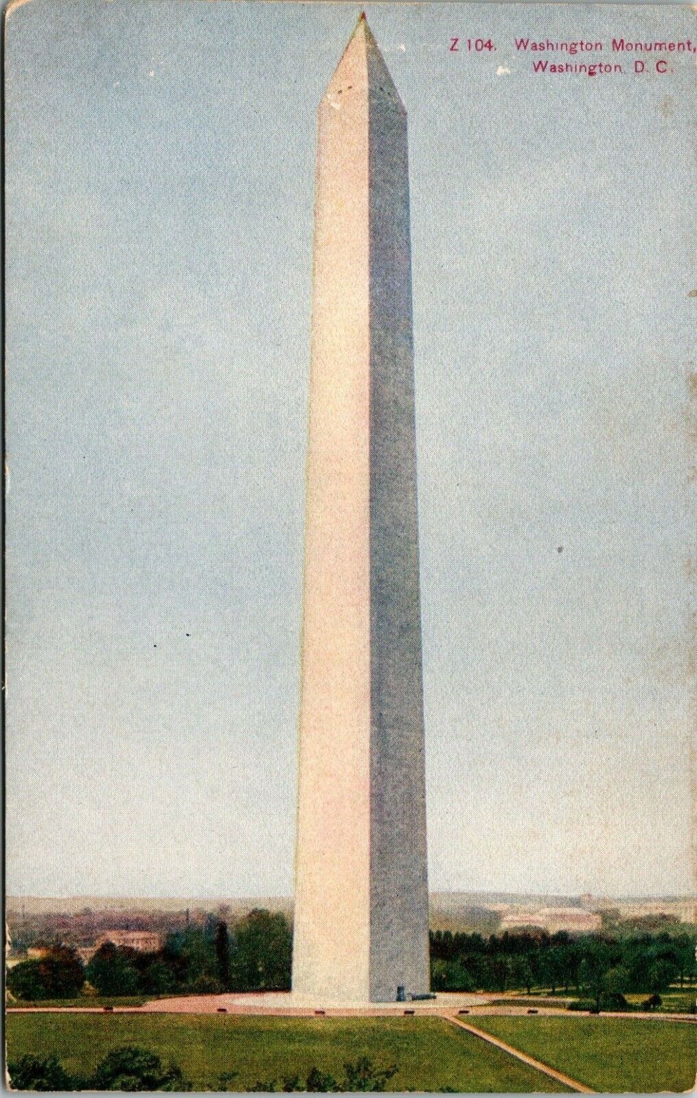 THE WASHINGTON MONUMENT EARLY VIEW REAL PHOTO POSTCARD WASHINGTON DC 1910
