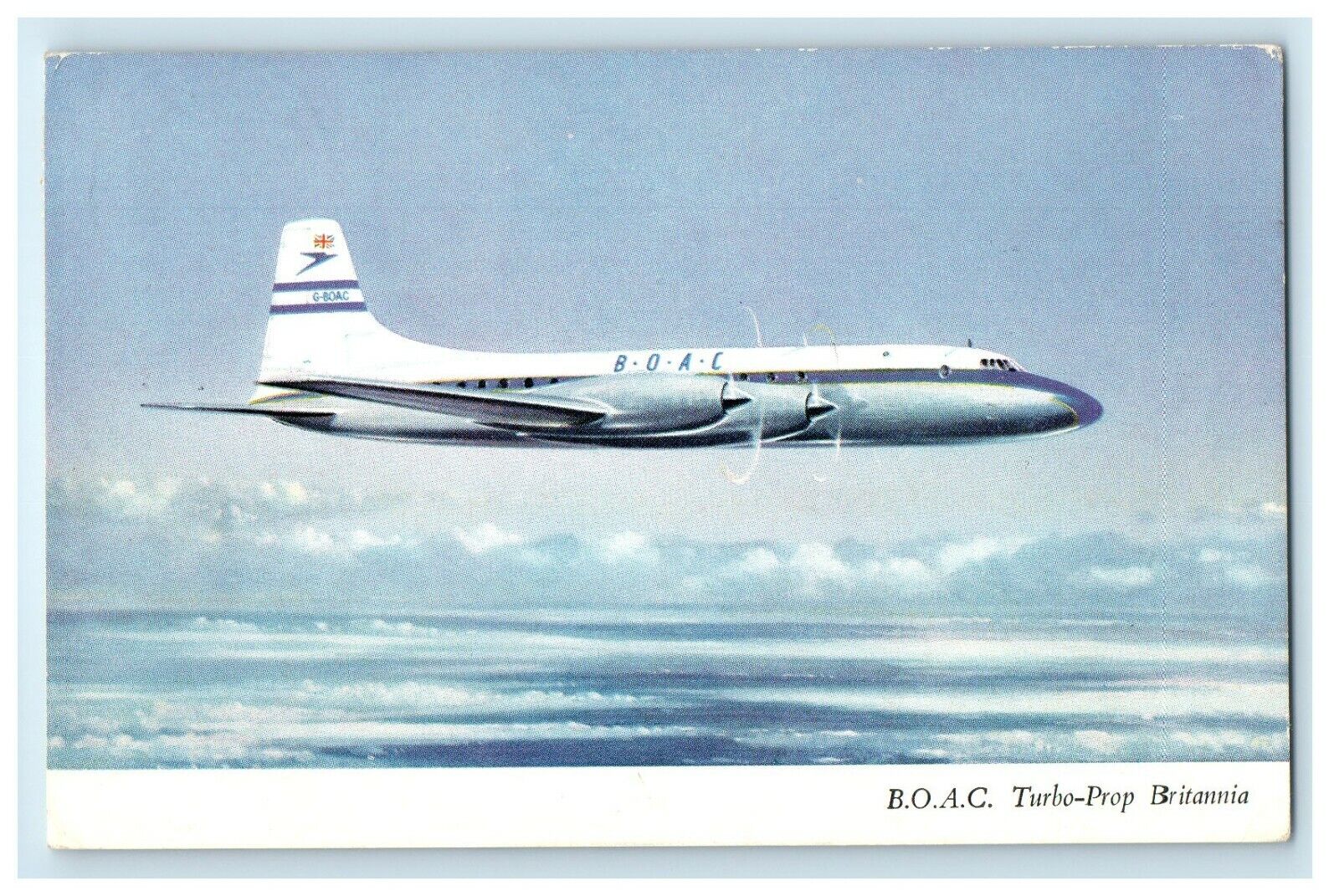 B.O.A.C Turbo -Prop Britannia Airplane Ceylon Sri Lanka Posted Vintage Postcard