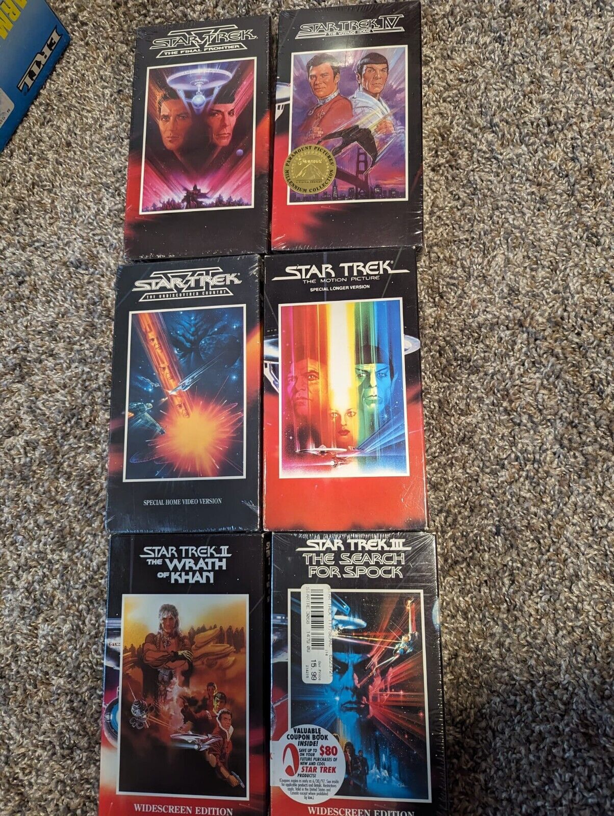 6 star trek VHS 4 still in plastic