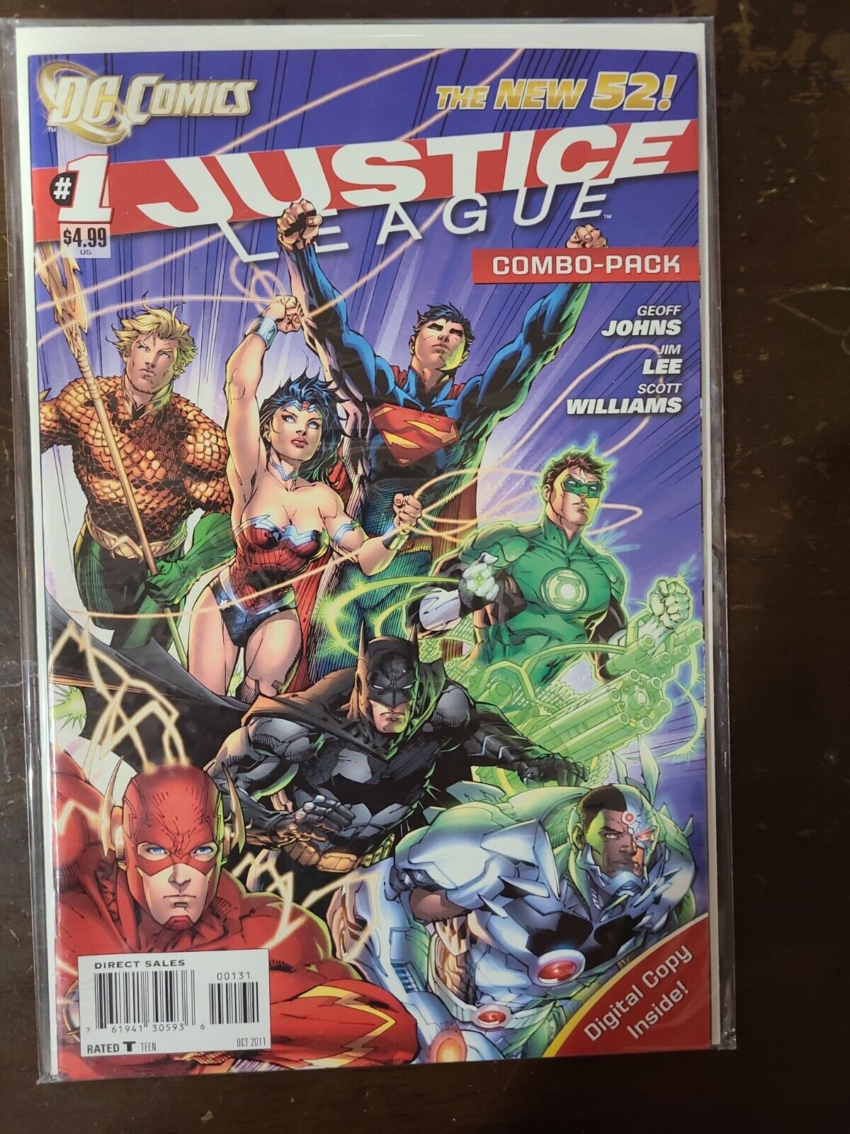 Justice League #1 New 52 2011 DC Comics 1st Print COMBO PACK VARIANT