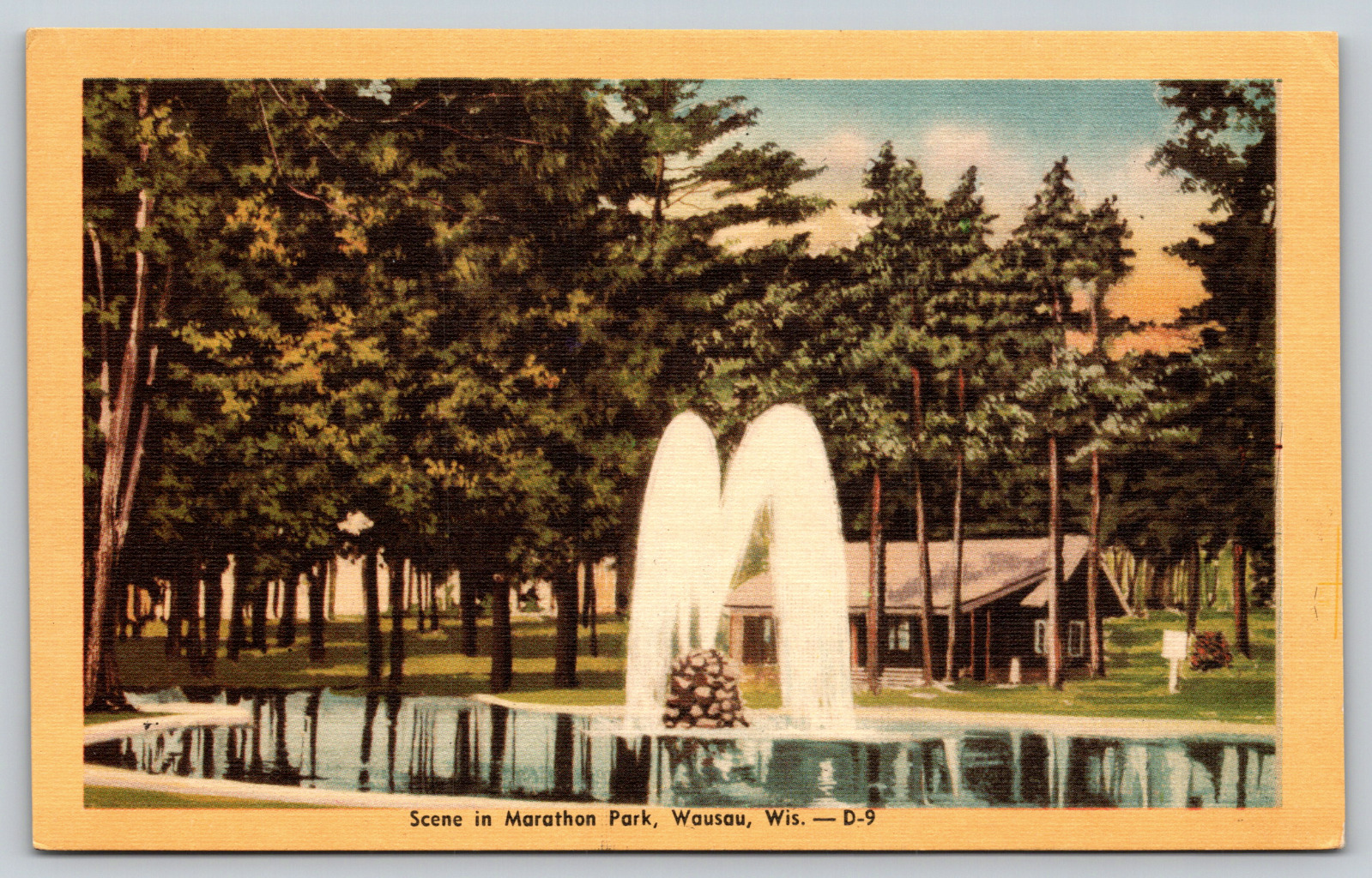 Scene in Marathon Park, Wausau, Wis. - D-9 1940s Vintage Postcard Linen