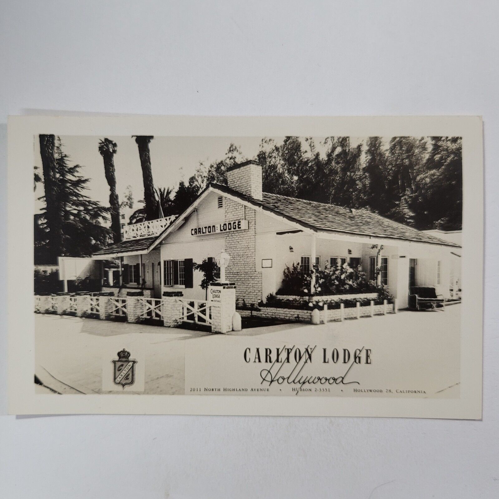 Carlton Lodge Roadside Hollywood California RPPC Postcard North Highland Avenue