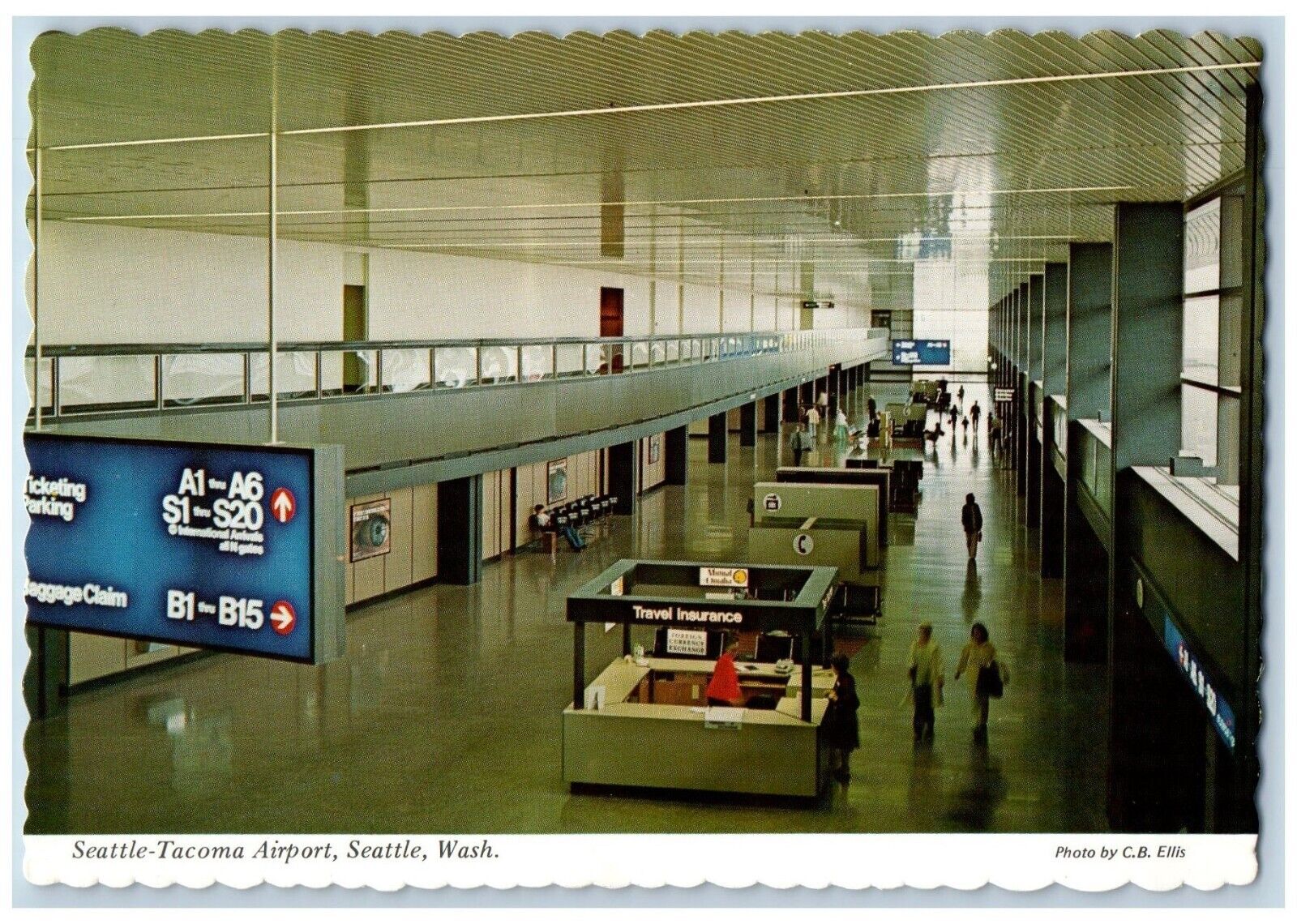 Seattle Washington WA Postcard Seattle-Tacoma Airport Interior View 1960 Vintage
