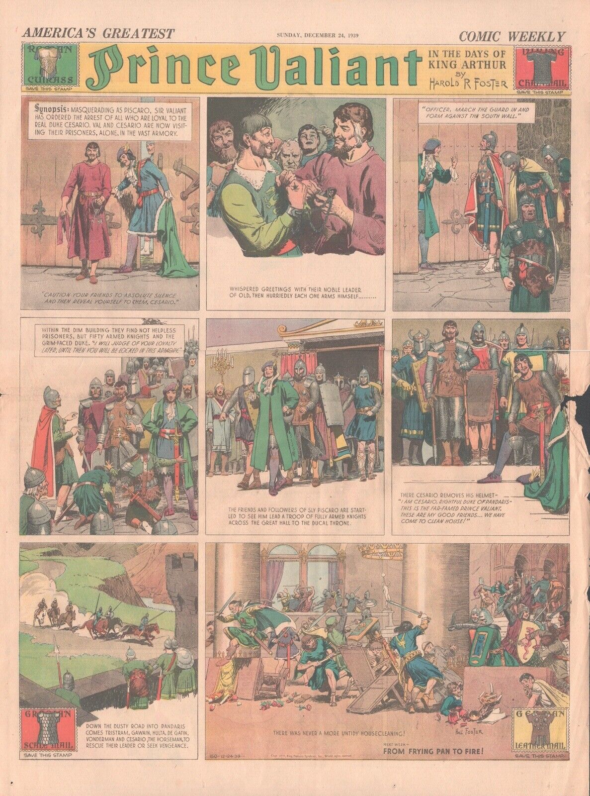 Hal Fosters Prince Valiant Sunday No. 150 - 12/24/1939 Full