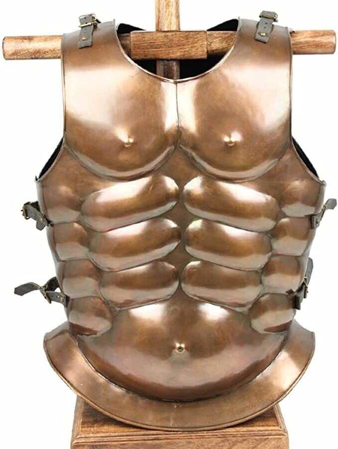 Medieval Warrior Roman Conqueror Muscle Body Armor Cuirass Brass Finish
