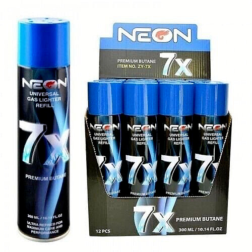 Neon 7X Refined Butane Lighter Gas Fuel Refill 300 mL 10.14 oZ  Lot of 48