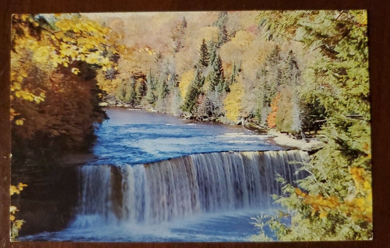 Beautiful Upper Tahquamenon Falls Upper Peninsula Michigan 1962 Vintage Postcard