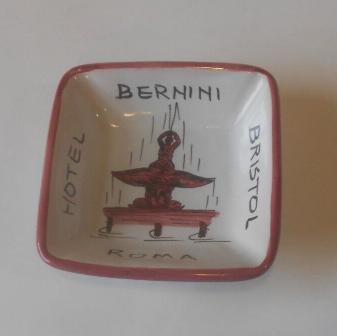 Hotel Bernini Roma Bristol Trinket Ceramic Dish /Ashtray