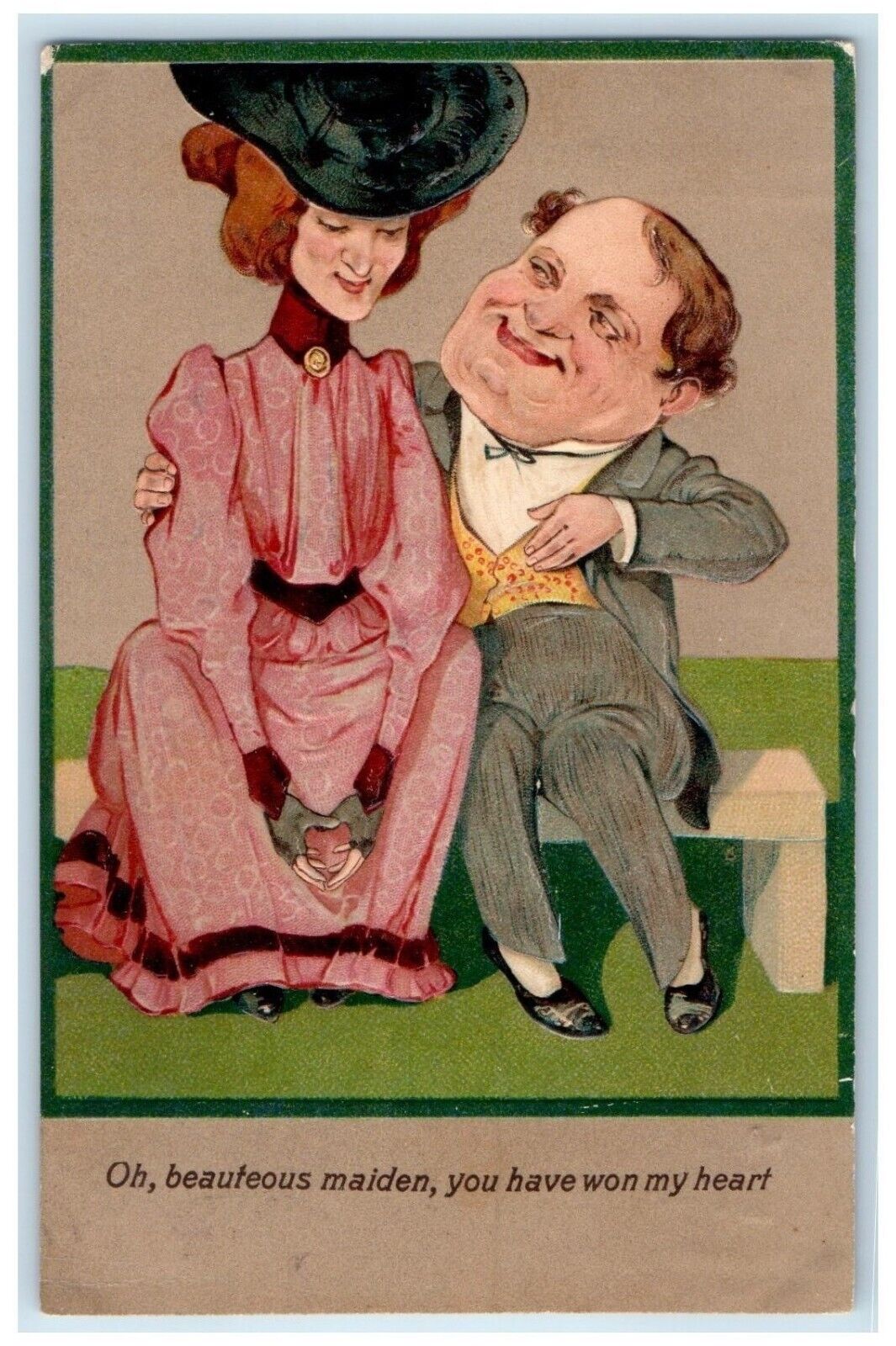 PFB Walnut Iowa IA Postcard Couple Romance You Have Won My Heart Embossed 1907