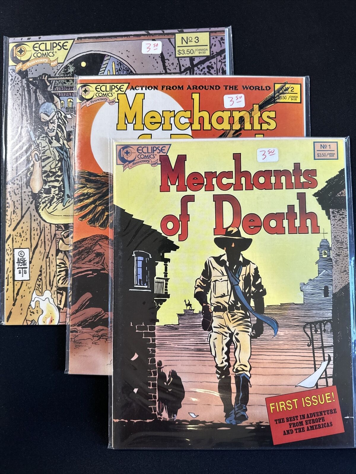 Merchants Of Death #1 2 3 Mini Series Eclipse Comics Western Kurt Busiek 1988 VF
