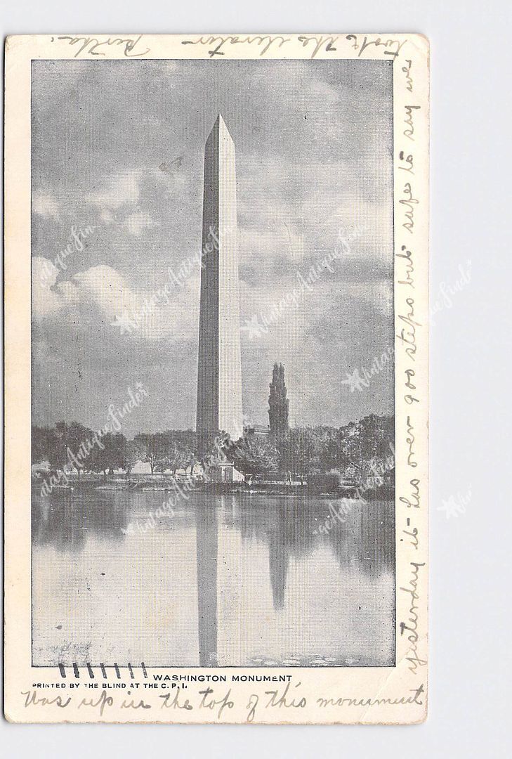PPC Postcard Private Mailing Washington Dc Washington Monument Undivided Back 19
