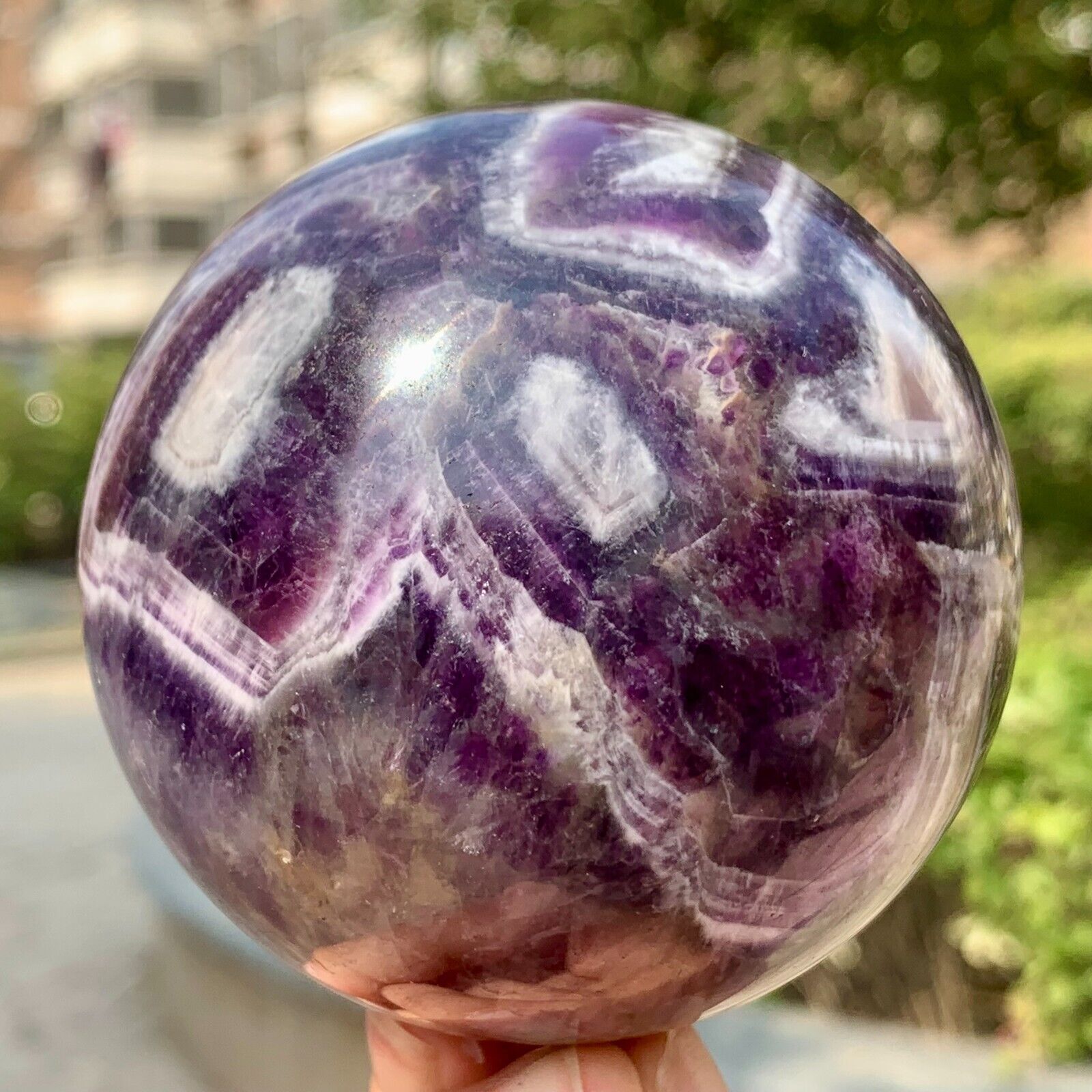 1.16LB  Top Natural Dream Amethyst Sphere Polished Quartz Crystal Ball Healing