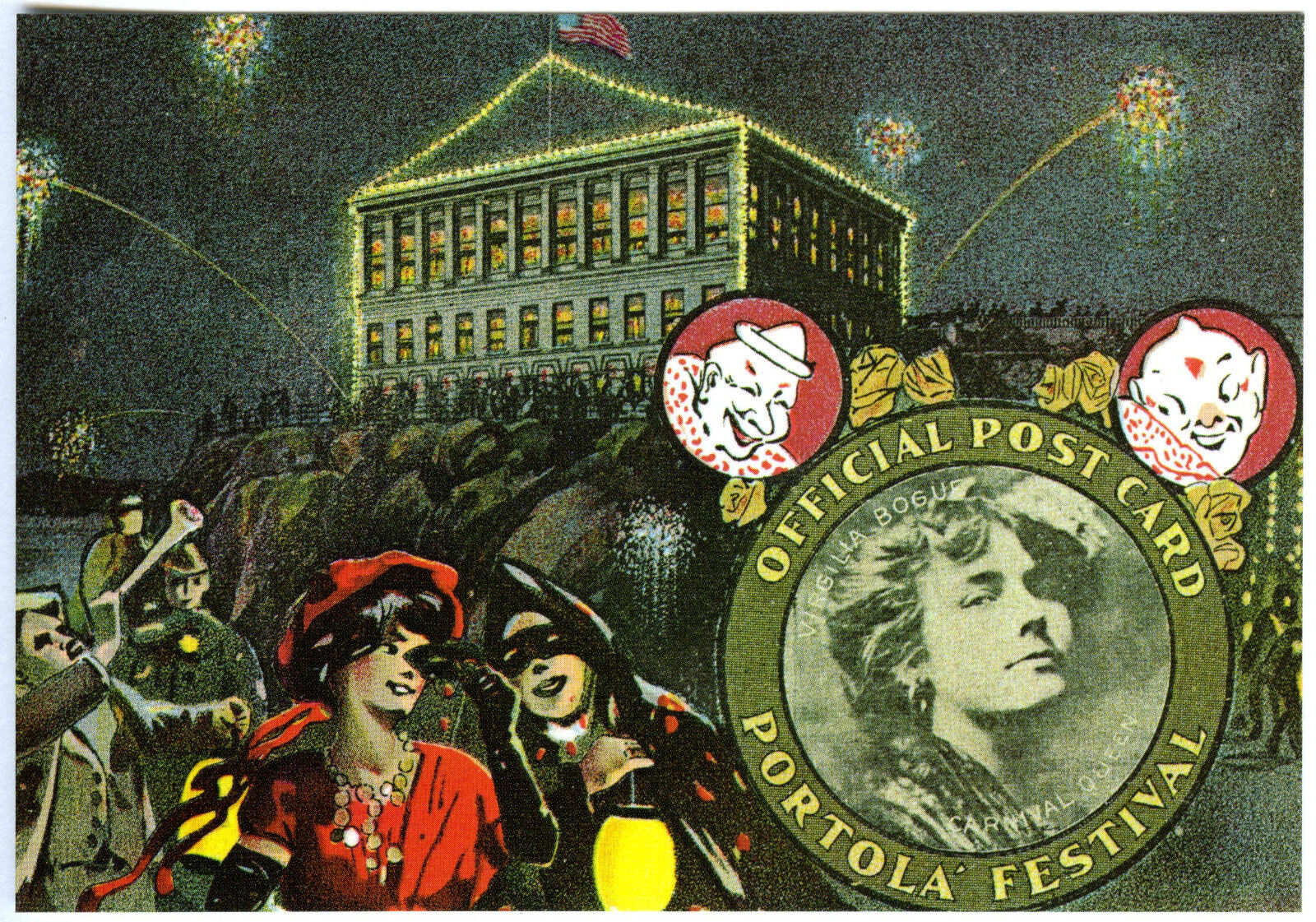 SAN FRANCISCO CLIFF HOUSE~1909 PORTOLA FESTIVAL OFFICIAL POSTCARD~NEW 1974 REPRO