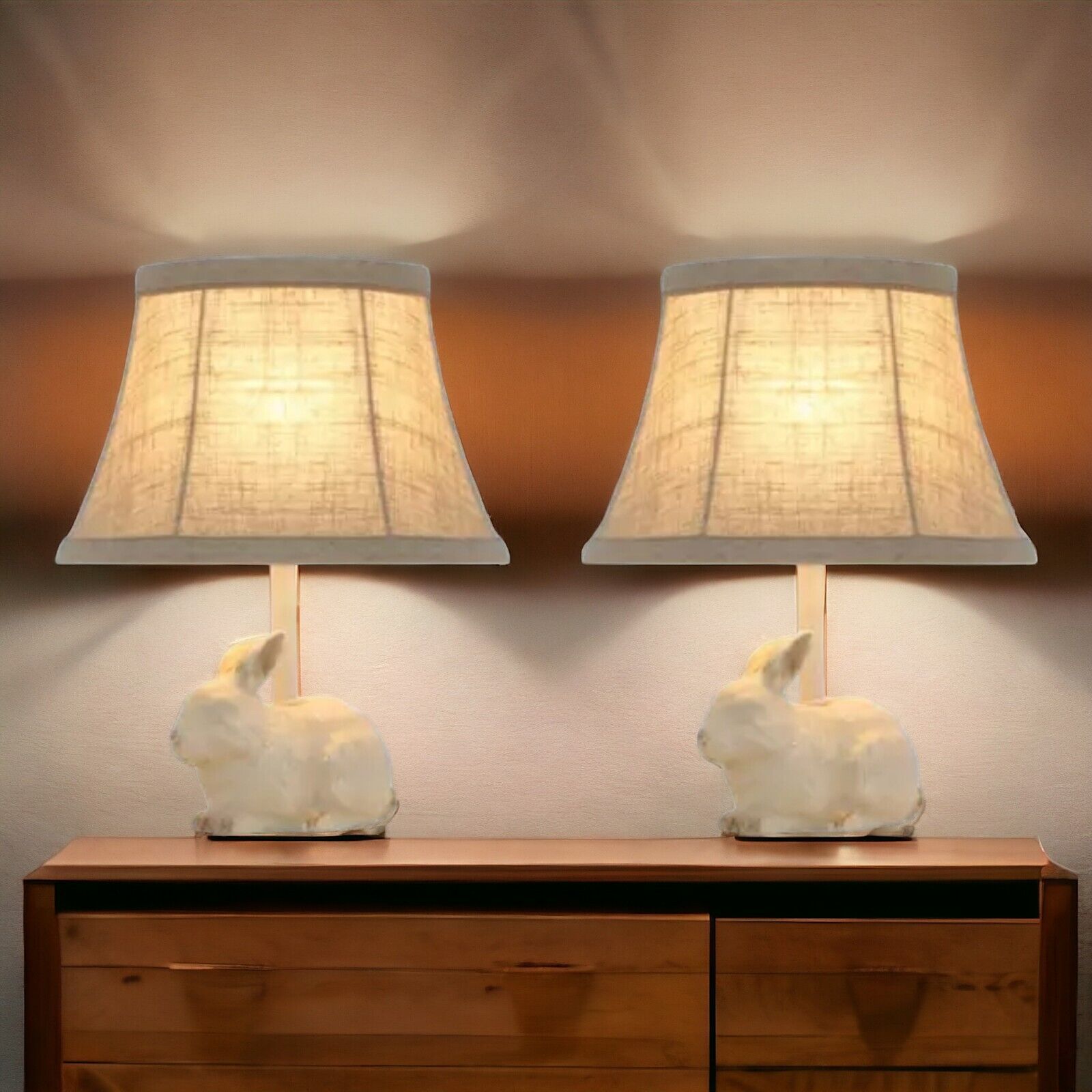 Bunny Rabbit Whimsy Pair: Charming Accent Lamp Duo
